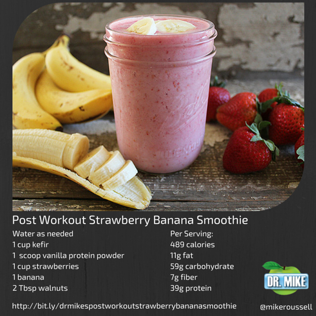 Instagram Post Workout Strawberry Banana Smoothie